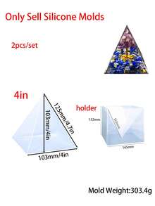 Khuôn kim tự tháp 1 inch đến 6 inch cho nhựa, khuôn nhựa silicon cho kim tự tháp tự làm, cho trang trí nhà, trang trí phòng, trang trí đám cưới - Trong sáng - Xem 10