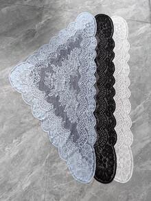 130 cm x 60 cm/1 peça de acabamento em renda azul claro, tecido decorativo para chapéu, abajur de iluminação, toalha de mesa, roupas, bainha de saia