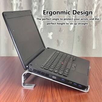 Supporto per laptop in lega di alluminio, supporto ergonomico da scrivania per laptop Pro/Air, HP, da 10 a 17,3 pollici