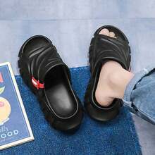 Men's Fashion Thick Sole Slip-On Slide Sandals, Casual Sporty Outdoor House Slippers, Versatile Design