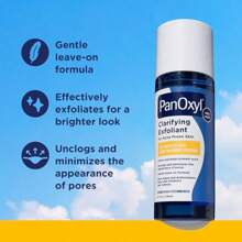 PanOxyl Clarifying Exfoliant With 2% Salicylic Acid BHA Liquid Exfoliant For Face Unclogs Minimizes Appearance Of Pores Blue Algae And Antioxidants Help Calm Redness For Acne Prone Skin 4 Fl Oz