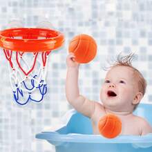 Juguetes de baño: Aro de básquetbol para bañera para bebés, niños pequeños, niños y niñas, 3 pelotas sin agujeros, juguetes de baño libres de moho y ventosa fuerte, juguetes de baño y ducha divertidos
