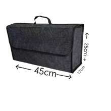 1 pieza Caja de almacenamiento de equipaje para coche de color negro, accesorios para coche. Caja de almacenamiento plegable de fieltro portátil para coche, caja de almacenamiento de herramientas para coche, opciones de múltiples tamaños