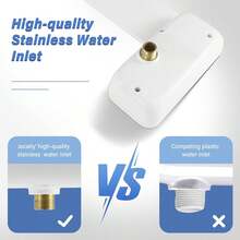 易于安装的右手马桶和浴缸配件 - 非电动，双喷嘴，用于女性和臀部清洁，可调节水压，自动清洁，包括不锈钢 T 型阀和编织软管，非电动，冷水