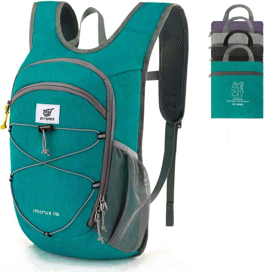 15L/20L Foldable Hiking Backpack Lightweight Packable Travel Daypack With Chest Strap Small Folding Pack For Walking - Green - View 1