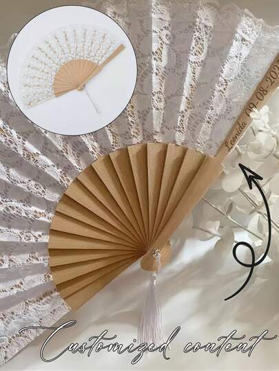 Customization 1pc Vintage Lace Embroidered Folding Fan With Floral Pattern - Elegant Black & White Handheld Fan For Women, Perfect Holiday Gift Or Home Decor, Embroidered Lace Trim, School Supplies, Back To School, School Gift, For Office For Teacher Gifts, For University, For Colleague, For Dorm Rooms, For Teacher, For Boys And Girls, For Teenagers, Junior High School Students, College Students, University Students, Freshman, Sophomore, Underclassmen, Apparel Accessories, Halloween Edit, Boyfriend, Girlfriend, Family, Friends