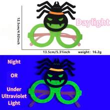 Occhiali per festa di Ognissanti, occhiali luminosi da festa, che brillano al buio e sotto luce UV nera, montature di occhiali luminosi, decorazioni per Ognissanti, feste, vacanze, con forme di fantasma, zucca, pipistrello, zombie, ragno