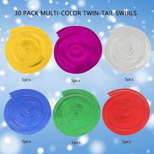 MEIJUANAAGold Hanging Swirl Decorations 30 Pcs, Party Swirl Decorations -Twin Tails Ceiling Swirl Foil Decorations, Gold Party Decor Wedding/Shower/Birthday Party//New Year Decorations - Mixed color - 查看 4