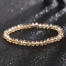 1pc Women's Minimalist Crystal Beaded Bracelet, Elegant Luxury Fashion Accessory