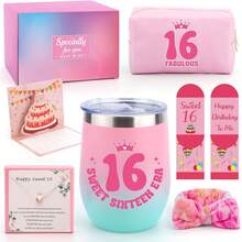 16th Birthday Gifts , Sweet 16 Gifts For Granddaughter, Happy 16th Brithday Cool 16 Year Old Gift Ideas For Her Daughter Niece Sister Granddaughter 16t Birthday Cards - Pink - View 2