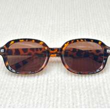 1 件可折叠豹纹图案炫酷个性化眼镜，轻巧耐用的鼻托，日常通勤、装饰、街头摄影、时尚配饰必备