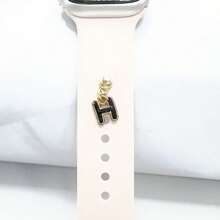 1pc Diamond Encrusted 26 English Letter Charm, Suitable For Silicone Watch Band Decoration