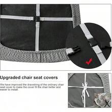Seat Covers For Dining Room Chair Seat Slipcovers Kitchen Chair Covers (Beige, 4 Pcs) - 防水灰 - 查看 10