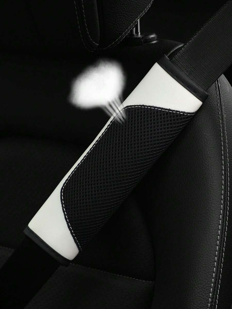 1/2 piezas Almohadillas para el hombro del cinturón de de piel sintética 3D transpirable y amigable con la piel, fundas cómodas para el cinturón de del automóvil, para mujeres