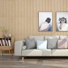 50pcs/100pcs 3D Wall Tile Sticker, Wood Grain Self-Adhesive Anti-Collision Sticker, Waterproof Moisture-Proof Ceiling Sticker, Easy To Stick And Peel, Easy To Clean And Free Cutting, For Kitchen Living Room Bathroom Corridor