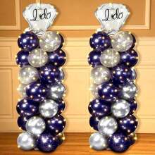 2 Sets Metal Telescopic Balloon Column Stand Kit - 6.8ft Height Adjustable Party Pillar For Birthday, Wedding, Christmas, Graduation Decorations - Multicolor - View 3