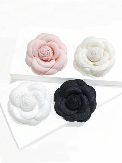 1 chiếc trâm cài áo hoa trà bằng len thủ công, phụ kiện thanh lịch dành cho phụ nữ