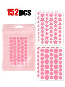 1520片粉色、黑色、白色、蓝色、紫色、绿色星形图案E-Star面部贴纸，拍照和脸部彩绘必备，适用于各种派对、聚会和娱乐活动。每包1140/760/304/160/76片，化妆品，价格实惠，可用于房间装饰、梳妆台、旅行、卧室、化妆配件等。 - 彩色 - 查看 12