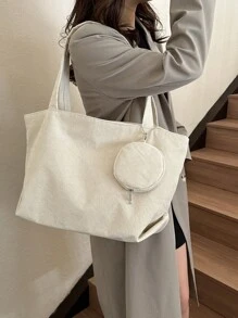 Bolso de mujer casual y de moda, versátil para el uso diario, de gran capacidad, con un monedero circular