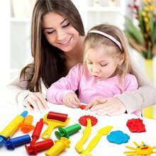 34 件儿童彩泥工具套装，各种形状的彩泥切具和擀面杖（随机颜色/图案/款式） - 彩色 - 查看 5