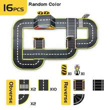 16/26pcs Magnetic Building Tiles, Traffic Theme Road Planning Construction Toy Set, Durable ABS Structure With Race Track And City Road Extension, Suitable For Children's Festivals And Birthday Gifts