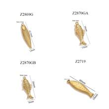 1pc Stainless Steel Fashion Design Small Fish Big Fish Pendant DIY Necklace Earrings Jewelry Accessories Making Gift