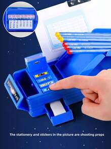 1pc Multifunctional Children Cartoon Stationery Box With Password Lock, High-Tech Smart Pencil Case, Automatic Double Layer Pen Bag, Surprising Gift For Girls