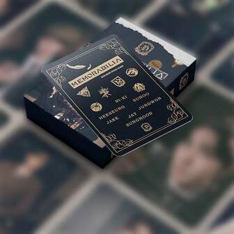 55张KPOP迷你专辑照片卡 | 粉丝收藏品，(HEESEUNG)、(SUNGHOON)、(JAKE)、(SUNOO)、(JUNGWON)、(NI-KI)、《RUBY》、《DESIRE : UNLEASH》、《ROMANCE : UNTOLD》、《Bad Desire (With Or Without You)》、《Cinema DESIRE》、《BORDER : CARNIVAL》、《XO (Only If You Say Yes)》、《Loose》可爱韩国偶像周边 | 学生礼物 | DIY文具套装