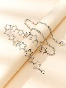 Fashionable Versatile Hollow Five-Pointed Star Waist Chain Accessory Fall, Autumn, Halloween - Silver - View 12