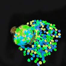 500 件/10 件 - 夜光石 夜光石花园配件 微景观 鱼缸装饰 户外露台草坪庭院套件，夜光花园鹅卵石 适用于庭院和人行道装饰，DIY 装饰夜光石