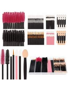 251件套一次性化妆刷魔杖套装，含1个收纳盒；SHAIDOJIO 50支一次性睫毛刷、50支一次性眼线刷、50支唇刷；化妆刷套装；化妆刷套装；化妆刷套装；全套化妆刷；化妆刷套装；全套化妆工具；化妆刷套装；化妆礼盒套装
