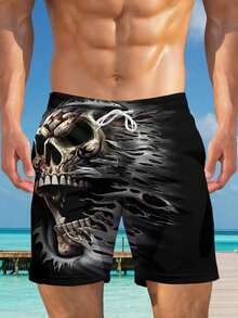 Shorts de praia casuais masculinos plus size com estampa floral havaiana 3D - secagem rápida, cintura com cordão, perfeitos para passeios de verão - Multicolorido - Ver 4