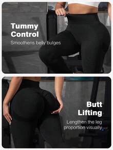 TNTOR Pantalones de yoga de cintura alta y levantamiento para tallas grandes, mallas ajustadas de elasticidad alta y secado rápido para mujeres, pantalones de yoga negros con efecto trasero de melocotón y cintura media, diseño de cintura alta con control del abdomen, aptos para entrenamiento y ciclismo