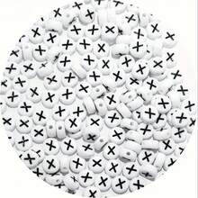 100/200/300/500/1000pcs Acrylic Letter Beads Jewelry Making Kits, Bohemian Style Beads For DIY Bracelets, Necklaces, Keychains - Hollow Letter Beads Mixed With Game & Friendship Themed Beads - Black and White - View 5