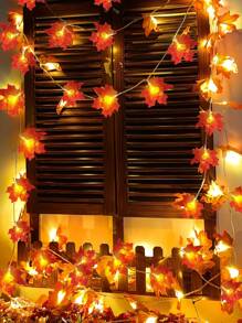 6 米/19.69 英尺秋季枫叶花环仙女灯，季节性装饰枫叶，适合秋季、感恩节、万圣节、壁炉、楼梯、墙壁、餐桌、户外露台家居装饰万圣节装饰秋季装饰房间装饰秋季装饰 - 彩色 - 查看 7