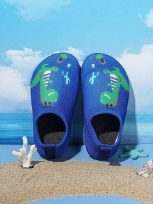 1双夏季儿童水鞋，户外水上运动，瑜伽鞋，卡通图案，防滑，透气，沙滩训练鞋 - 寶藍色 - 查看 4