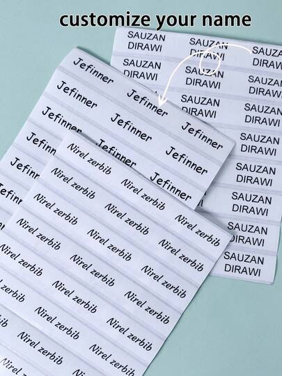 480/360/240/120/60/30pcs White Background Black Text Name Stickers, Tear-Proof Student Name Stickers, Cartoon Waterproof Stickers, PVC Material Stickers For Stationery, Books, Cups And Other Smooth Surfaces, Non-Fading, Student Stickers, School Supplies,Back To School,Multi-Functional,Ornamental,Reusable,Modern,Colorful,Cute,Vintage,Cartoon,Kawaii,Custom,Personalized,Unique,Customized,Workers,Clients,Students,For Business/Work/Office,For School