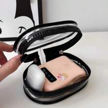 1 buc. Geantă de depozitare cu fermoar transparentă și impermeabilă, nouă, la modă, mini husă organizatoare portabilă pentru căști, încărcătoare, cabluri, ruj, parfum, chei, brățări, cosmetice și alte articole, multifuncțională pentru călătorii, călătorii de afaceri, vacanțe, înapoi la școală, drumeții