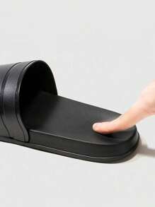 Disney Men's Simple Strap Slide Slippers, Quiet Indoor Home Slip Resistant Bathroom Bathroom Solid Color Sandals