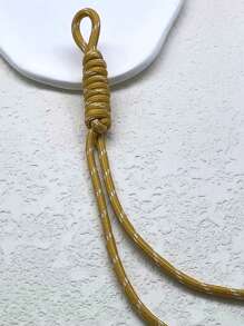 1 قطعة حبل متعدد الألوان مزدوج العقدة من البوليستر، مصنوع يدويا، إكسسوار DIY لحقائب، سلاسل الهاتف، ومعلقات المجوهرات