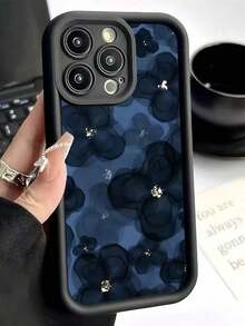 Flower 2pc Navy Blue Floral Creative Design Matte Finish Phone Case, Compatible With Iphone 16, 15, 14, 13, 12, 11, XS, XR, X, 7, 8 Plus, Pro Max, A Great Gift For Friends, Family, Boyfriend, Girlfriend Waterproof Shockproof Anti-Fall Scratch ResistantFOR-YOUR-BELOVED-PHONE Christmas Gifts Christmas Gifts