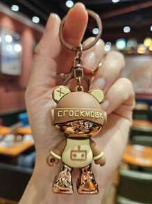 Creative Cartoon Headphone Bear Key Chain, Multicolor Cool Mechanical Bear Keychain, Bag Charm, Cute Bear Shape Pendant Keychain, Suitable For Women/Girls Backpack,Purse Accessories