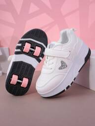 Kinder rolschaatsschoenen met 4 wielen, afneembare skateschoenen, veelzijdige sport-/casual schoenen met klittenband, voor jongens en meisjes.