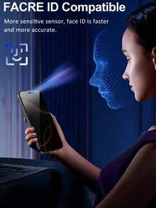 4 片式隐私防偷窥手机屏幕保护膜，适用于 16 Pro Max/16pro/16pIus/16e/15pro Max/15pro/14/13。9H 钢化玻璃膜，防刮膜，防指纹，防油，表面光滑，隐形隐私保护，易于安装，无气泡手机配件。 - 黑色 - 查看 5