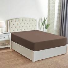 Mellanni King Fitted Sheet - Iconic Bedding Sheets With Up To 16 Inch Deep Pocket - Soft & Cooling - Fade & Stain Resistant - 1 PC (King, Light Blue) - 1877 Dark Taupe - 查看 3
