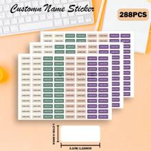 [Customized] 96/192/288/384pcs Personalized Labels, Customized Name Labels For School Supplies, Back To School, Lunch Boxes, Books, Pencils, Water Bottles, Toothbrush Stickers