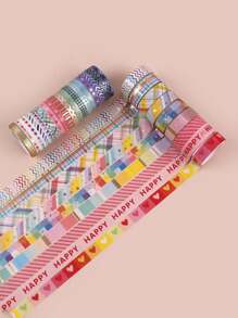 27 rotoli di set di nastri washi colorati in scatola per accessori per studenti, forniture per arti e mestieri, nastro decorativo adesivo per brochure, forniture scolastiche, back to school