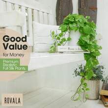 ROVALA Artificial Plants For Home Decor Indoor In Pot Fake Hanging Plants Realistic Faux Plants Indoor Fake Plants For Living Room Decorative Potted Plants For Bedroom Silk Pothos Light Green - 01LightGreen - View 5