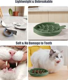 Coomazy Large Silicone Slow Feeder Dog Bowls, Interactive Puzzle Toy Pets Food Training, Keeps Dogs Busy, Prevents Puppy Overeating (Dark Green, Large: 3.2Cup) - Quả bơ - Xem 5