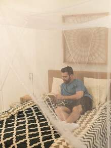 Juego de 3 mosquiteros de cama, mosquitero de dosel para decoración de habitaciones y anti-insectos, red de mosquitos resistente para interior y exterior, malla para carpa de acampada exterior, cortina de red cuadrada para litera, camping, ropa de cama, patio, fácil instalación